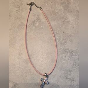 Pretty Cross Choker Necklace With Rhinestone Details
